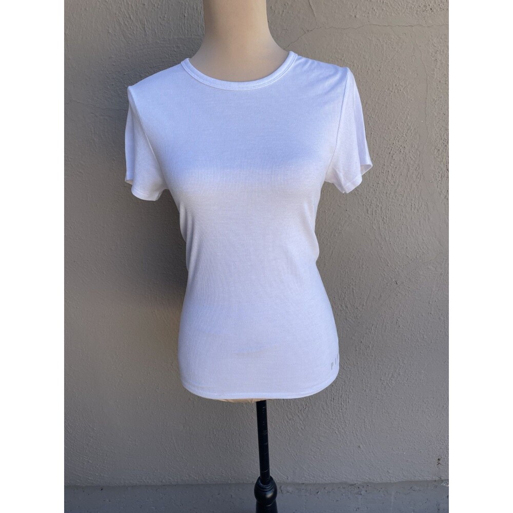 Victoria Secret Pink White Ribbed T-Shirt